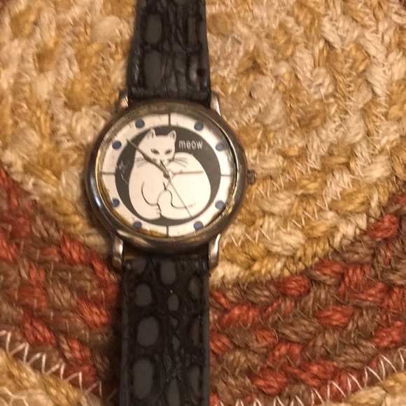 Meow Cat Watch Face - genuine buffalo watch band - Picture 3 of 14